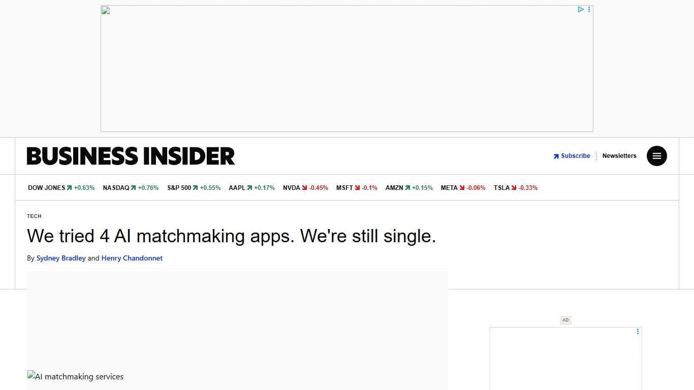 We Tried AI Matchmaking Apps. We're Still Single. - Business Insider